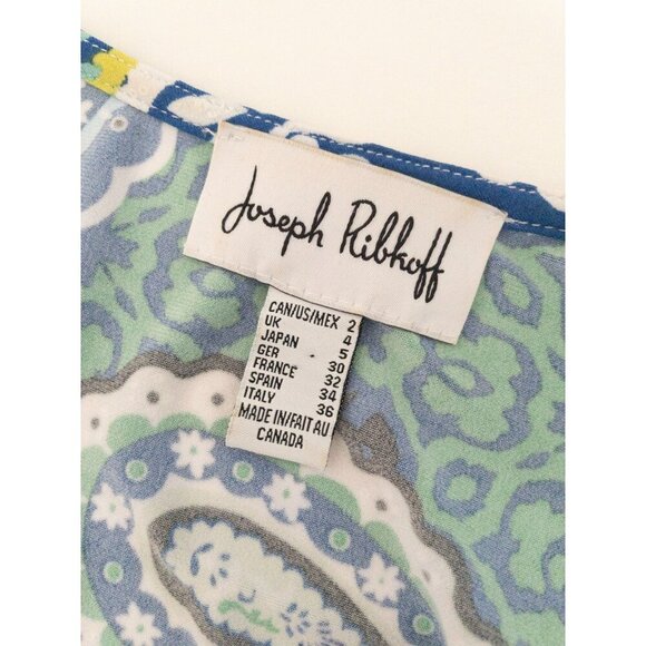 Joseph Ribkoff Paisley Multicolor 3/4 Sleeve Zip-Front A-Line Dress 2 - Picture 9 of 16